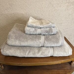 Calvin Klein Taupe 4-Piece Towel Set Bath Sheet 100% Cotton